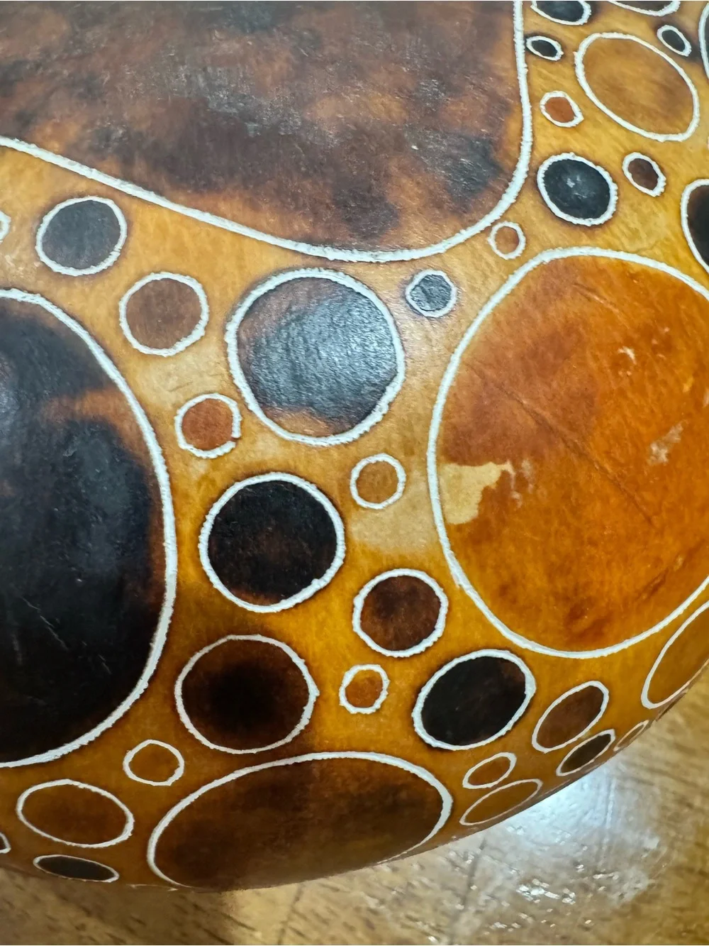 Peruvian Hand Carved Gourd Bowl by Lucuma Designs Mate Burilado Folk Art